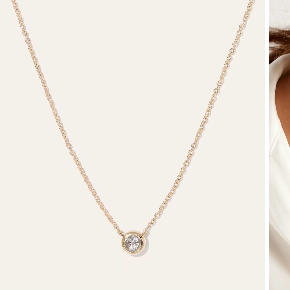Quince 14k Gold Diamond Bezel Necklace